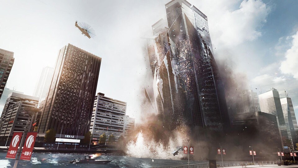 Der Hochhauseinsturz iin Battlefield 4 ist immer wieder beeindruckend.