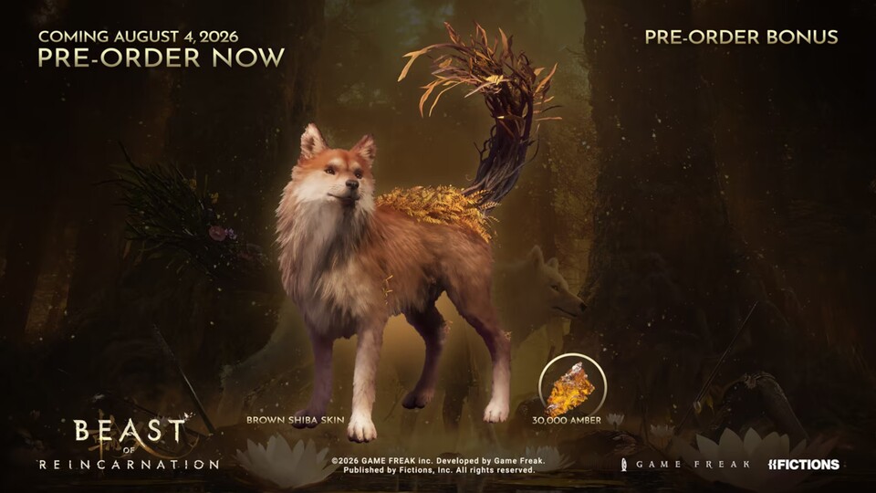 Dieser Skin für euren tierischen Begleiter und 30.000 Einheiten der In-Game-Währung Amber sind der Vorbesteller-Bonus für Beast of Reincarnation.