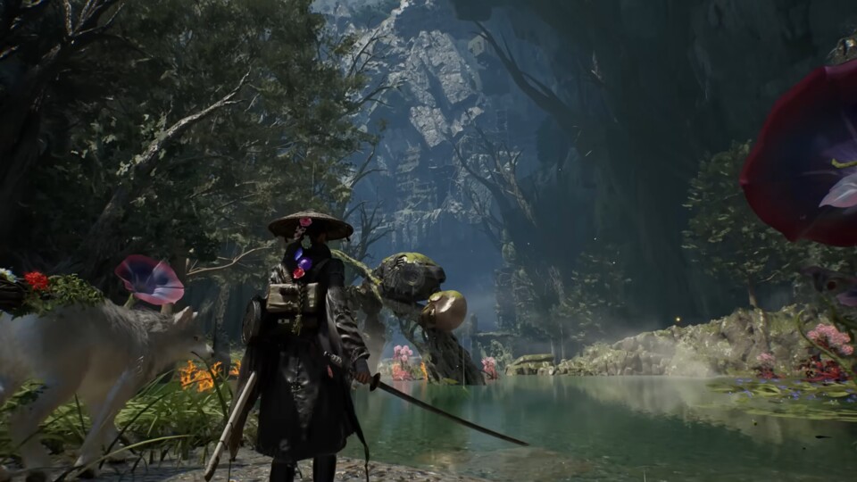 Heldin Emma erkundet mit ihrem Wolf Koo malerische, aber gefährliche Landschaften.