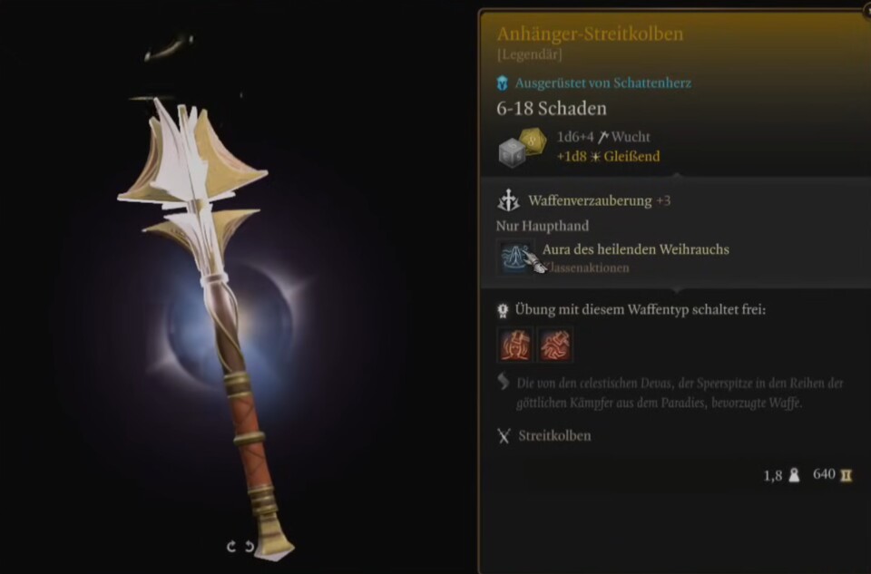 Den Anhänger-Streitkolben findet ihr nicht einfach im Spiel. Stattdessen müsst ihr ihn beschwören.