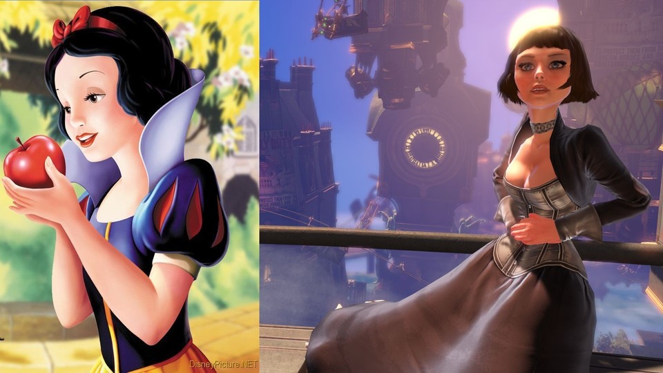 Thema kulturelle Referenzen: Elisabeth aus Bioshock Infinite sieht aus wie eine Disney-Prinzessin und wird wie Rapunzel in einem Turm eingesperrt. Zufall?