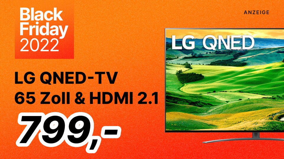 Den LG QNED816QA 4K-TV mit 120 Hz gibts zum Black Friday sowohl in 65 als auch in 55 Zoll günstiger.