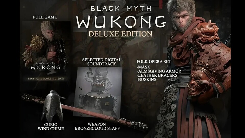 Die Zusatzinhalte der Digital Deluxe Edition bekommt ihr bei der physischen Version von Black Myth: Wukong ohne Aufpreis dazuspendiert.