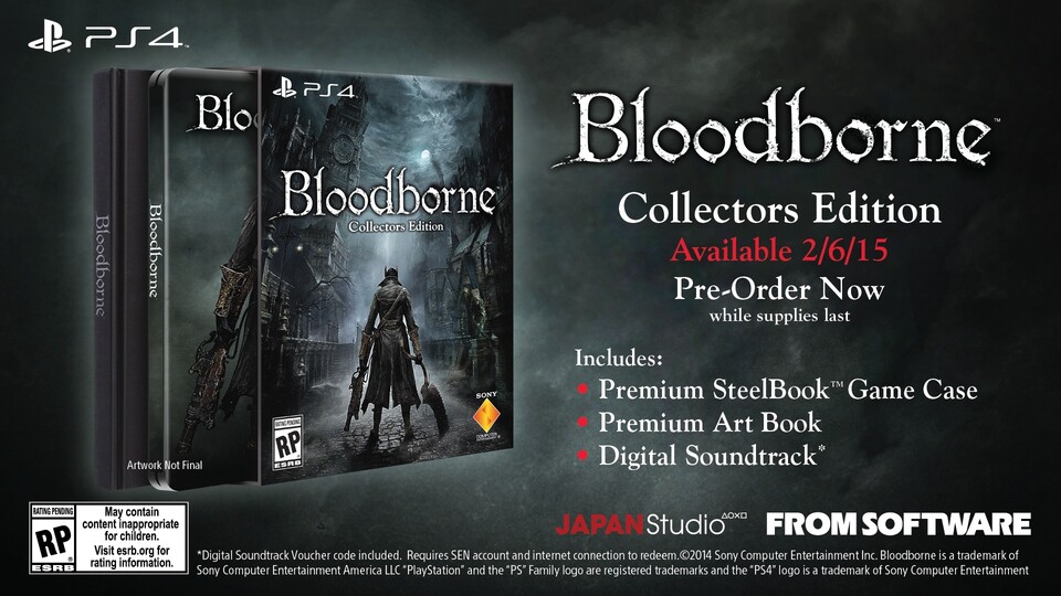 Die Collector's Edition von Bloodborne enthält noch ein Artbook und den digitalen Soundtrack.
