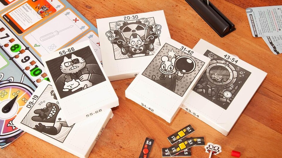 Die verschiedenen Herausforderungen sind in unterschiedlichen Schächtelchen aufgeteilt, die ihr nach und nach im Spielverlauf öffnen dürft!