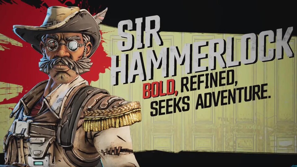 Sir Hammerlock ist auch in Borderlands 3 wieder mit von der Partie und wird euch regelmäßig auf die Jagd schicken.