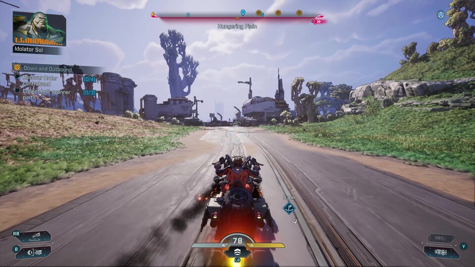 Wie in den Vorgängern rast ihr auch in Borderlands 4 mit Fahrzeugen durch die Welt.