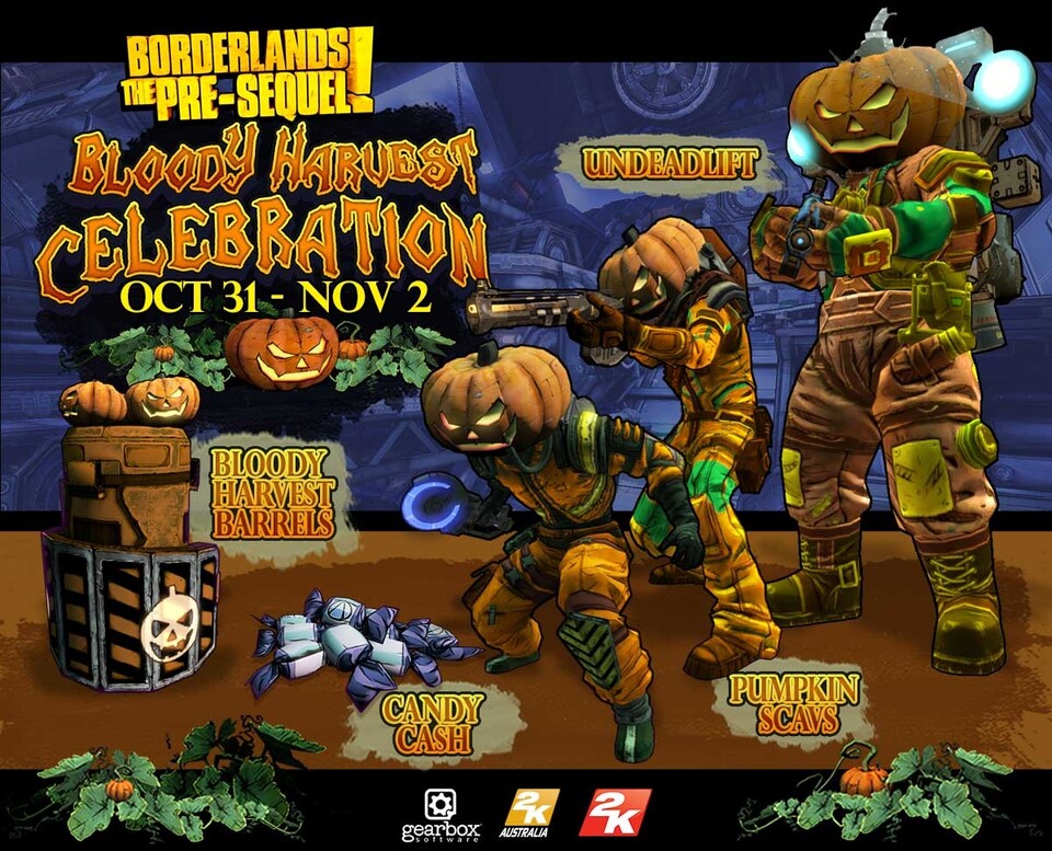Borderlands: The Pre-Sequel bietet ein eigenes Halloween-Event - und dieses Jahr sogar kostenlos für alle Spieler.