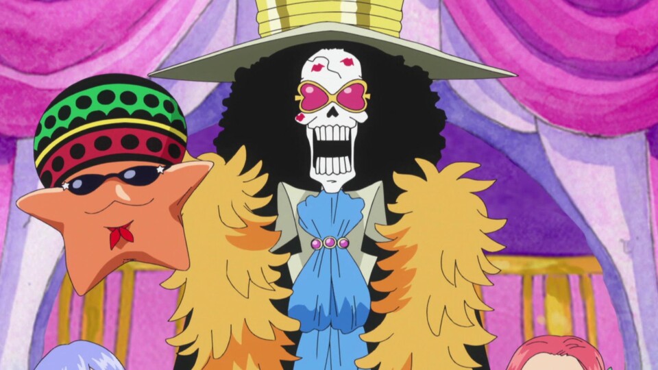 Pappag und Brook in flamboyanter Kleidung © Toei AnimationEiichiro Oda