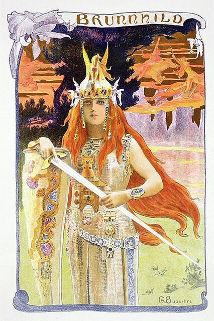 Postkartendruck von Gaston Bussières &quot;Brunnhild&quot;, 1897.