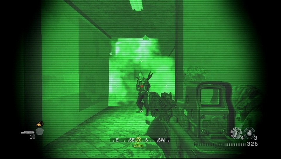 Modern Warfare: Reflex Edition: Mit Nachtsichtgerät und Laserpointer erkennt ihr auch an dunklen Stellen, wo sich die Gegner befinden. 