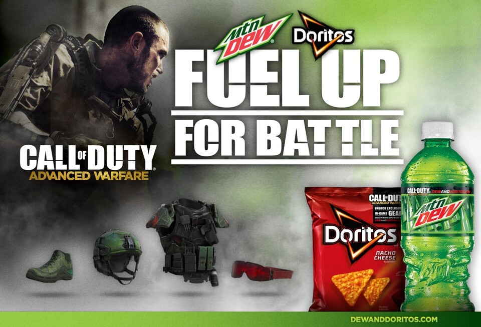 Activision hat eine Cross-Promotion zwischen Call of Duty: Advanced Warfare und den beiden Pepsi-Marken Doritos & Mountain Dew gestartet.