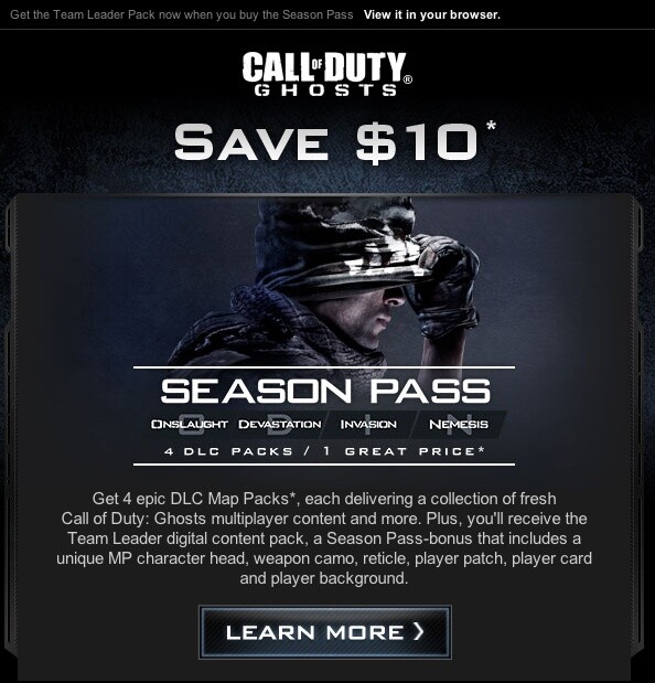 Activision hat angeblich versehentlich die Namen aller vier kommenden Map-Packs für Call of Duty: Ghosts verraten. 