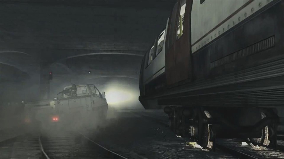 Pickup vs. U-Bahn: in Modern Warfare 3 bleibt uns nichts erspart.