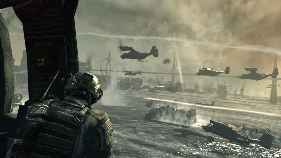Sonst eher beschaulich - nicht aber in Modern Warfare 3: der Hamburger Hafen.