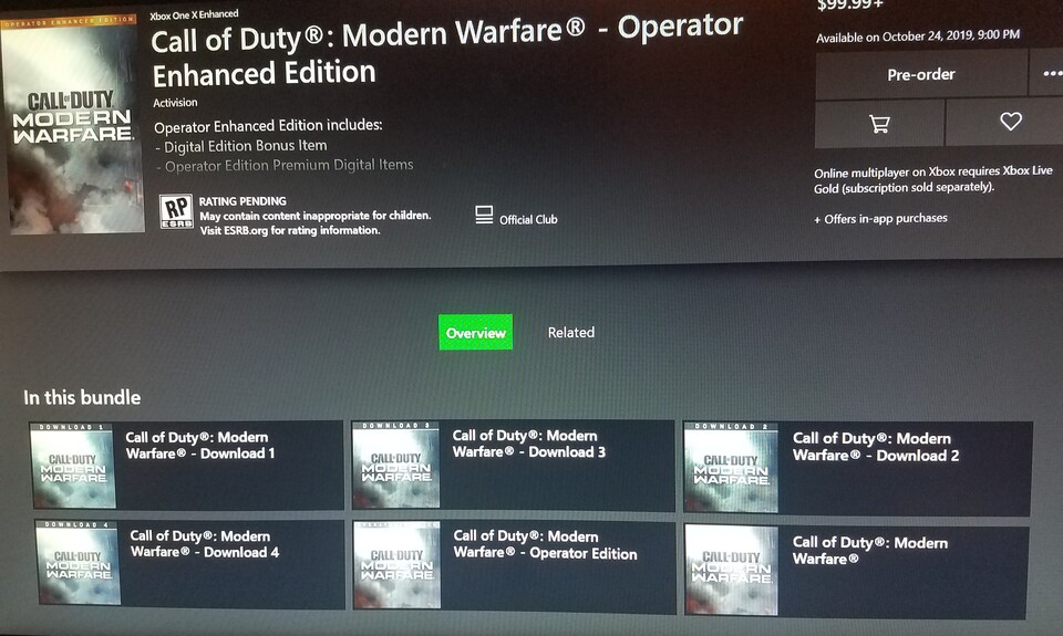 Vier zusätzliche Downloads bietet die Operator Edition von CoD: Modern Warfare. 