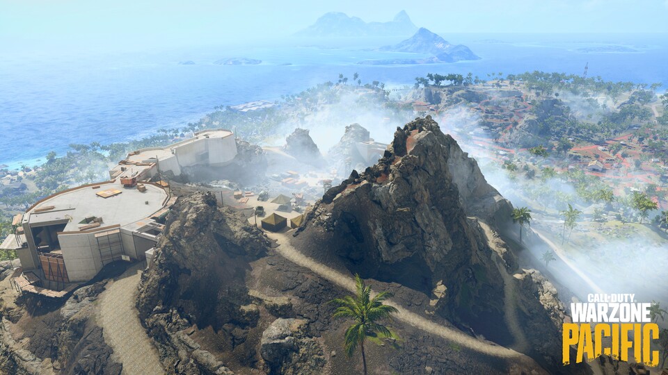 Auf der neuen Call of Duty Warzone Pacific-Map Caldera findet ihr unter anderem einen Vulkan.