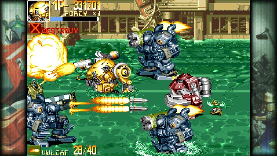 Explosionen! Robo-Action! Noch mehr Explosionen! Armored Warriors bietet Mecha-Gekloppe vom Allerfeinsten.