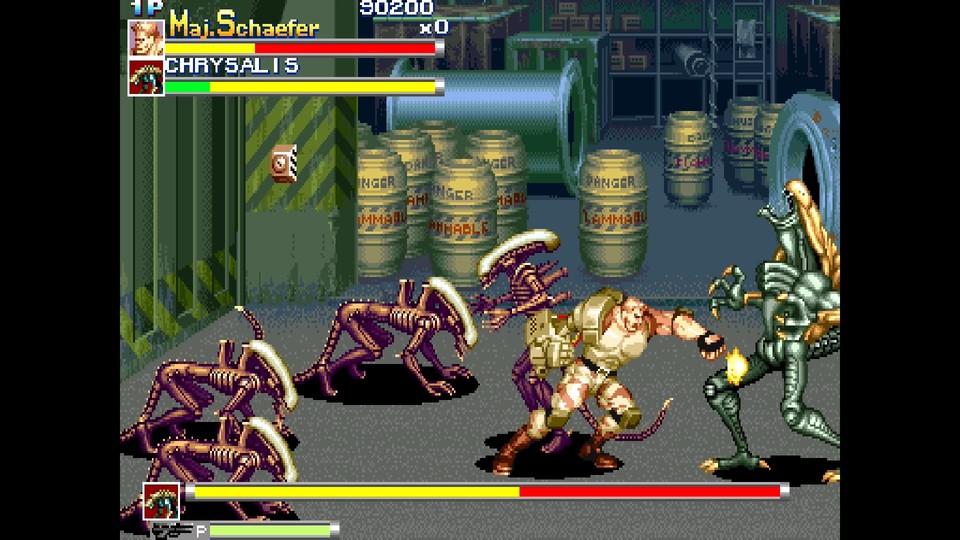 Alien vs. Predator ist ein fulminanter Prügler im Stil von Final Fight.