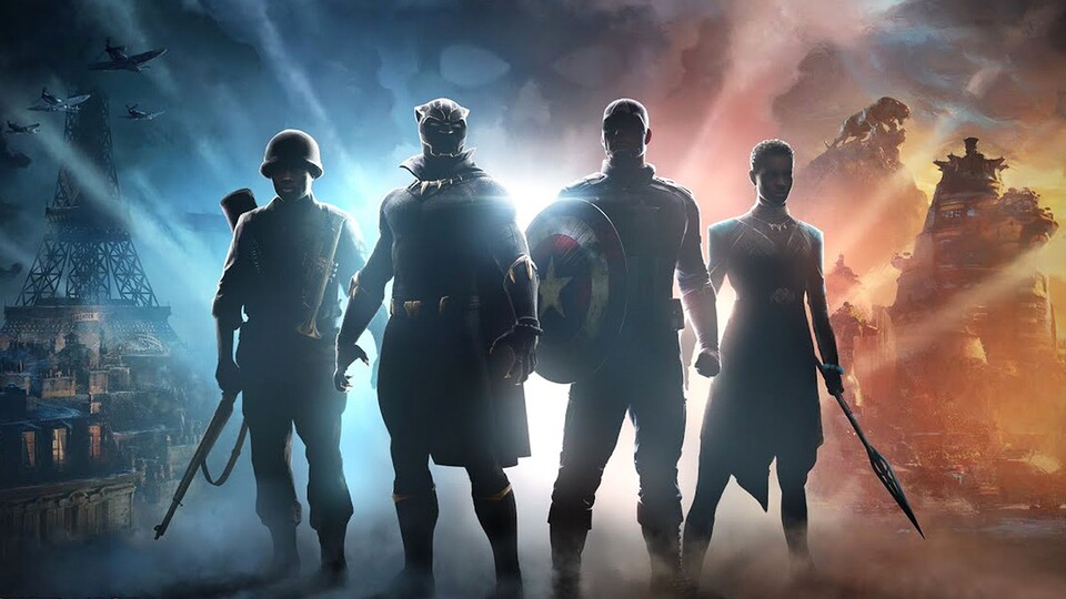 Marvels Captain America und Black Panther begegnen sich in diesem Spiel im zweiten Weltgkrieg.