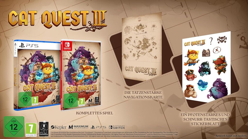 Die nur für Switch und PS5 verfügbare physische Version von Cat Quest 3 bietet ein paar Extras.