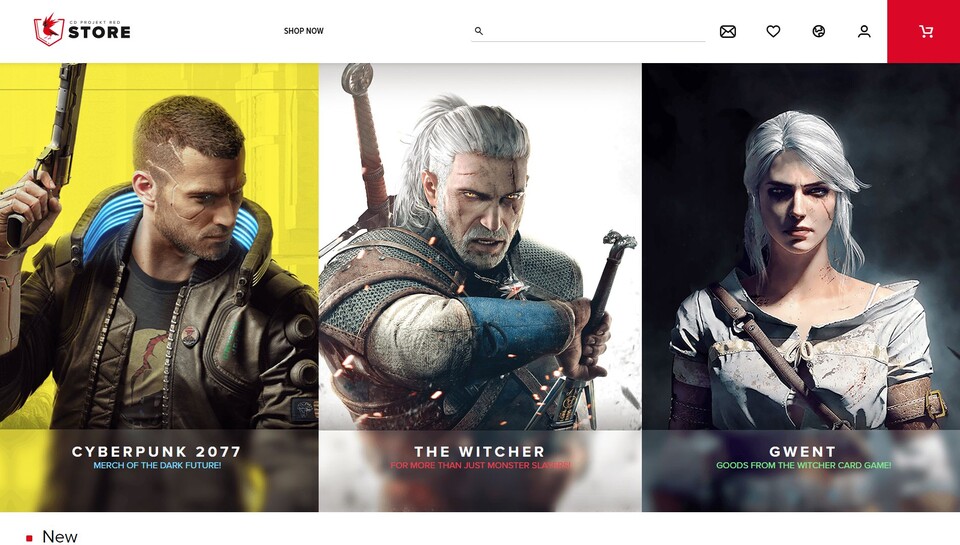 Im CD Projekt Store bekommt ihr Figuren, T-Shirts und viele andere liebevoll designte Fanartikel zu Cyberpunk 2077, The Witcher und Gwent.