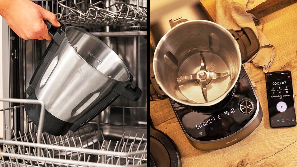 Automatisch geht auch die Reinigung. Der Topf ist zwar spülmaschinenfest, aber die Reinigung kann man auch easy mit etwas Wasser und Spüli von selbst machen lassen.