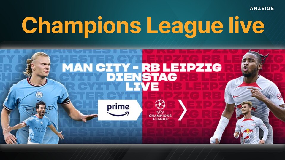 Das Champions-League-Spiel zwischen RB Leipzig und Manchester City könnt ihr am Dienstagabend nur bei Amazon Prime Video live sehen.
