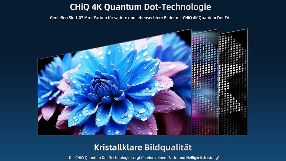 Die QLED-Filterschicht mit sogenannten Quantum Dots sorgt für tolle Farben.