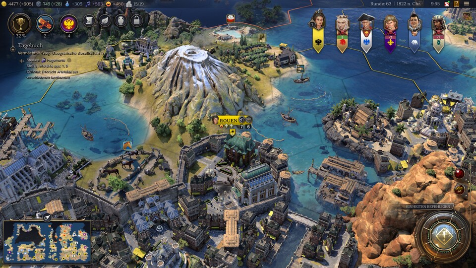 Die Übersichtskarte in Civilization 7 ist hübscher und detailreicher als je zuvor.