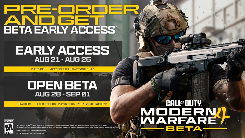 Die Beta von Modern Warfare 4 splittet sich in eine Closed und eine Open Phase.