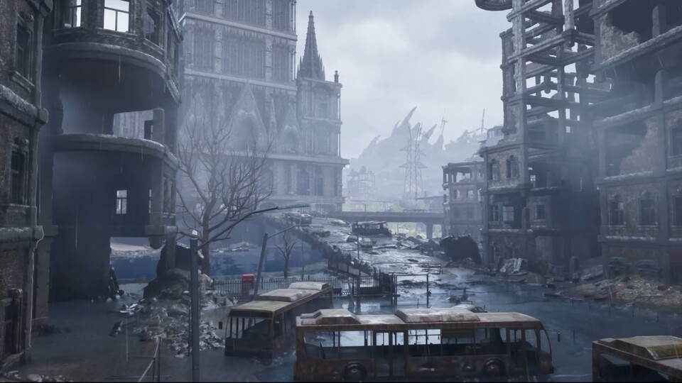 Ein Teil dieses neuen PS5-Soulslikes spielt in einer postapokalyptischen Großstadt.