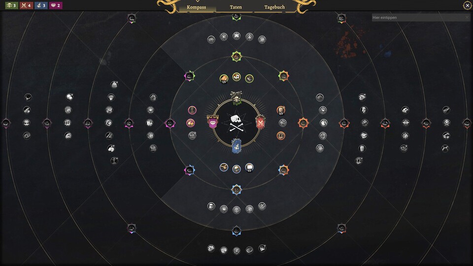 Anfangs kann ich beispielsweise die Produktion von Stein steigern und Seilrutschen für den schnelleren Rohstofftransport freischalten. Später kann ich dann mächtige Schiffe bauen und Gebäude errichten, die weitere Arbeiter anlocken.