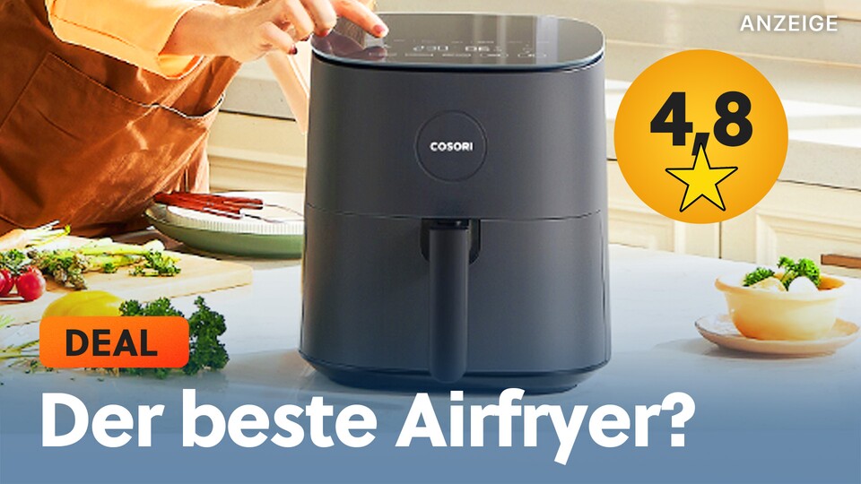 Cosori ist der meistverkaufte Hersteller für Airfryer - jetzt ist eine der bestbewerteten Heißluftfritteusen supergünstig im Sale!