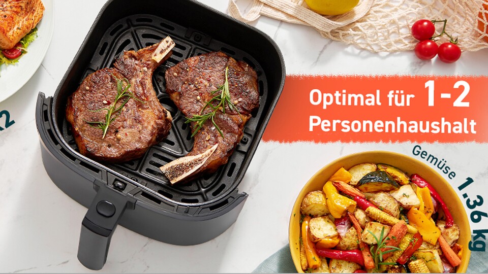 Die Cosori Heißluftfritteuse ist natürlich auch spülmaschinenfest. Also ... der Korb, die ganze Maschine selbst solltet ihr lieber draußen lassen.