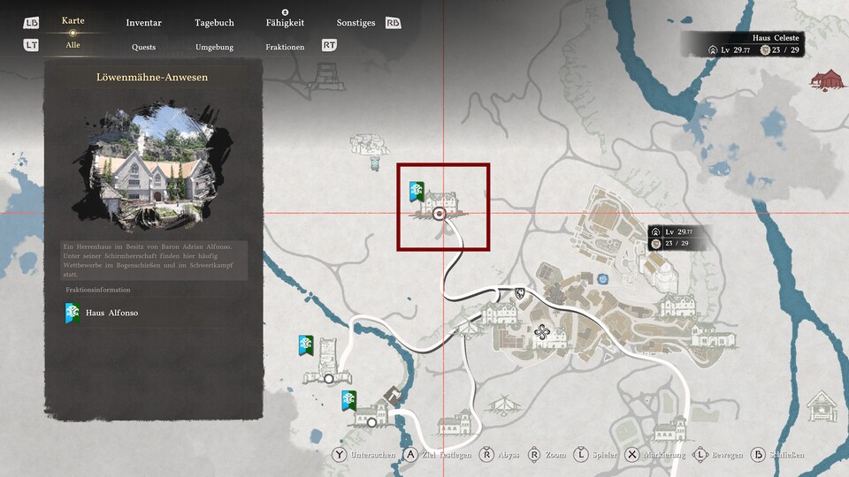 Hier findet ihr das Löwenmähne-Anwesen.
