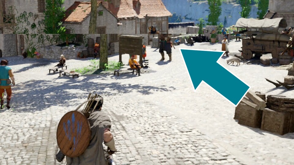 Bei diesem Frame hat es das Tearing kurzerhand den Wachsoldaten geköpft.