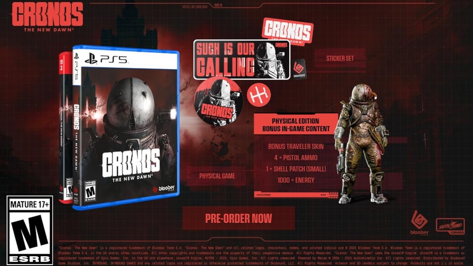 Die In-Game-Boni, die bei der digitalen Version von Cronos Vorbestellern vorbehalten bleiben, könnten bei der physischen Version eventuell auch nach dem Release noch verfügbar sein. Ganz klar ist die Kommunikation hierzu allerdings nicht, deshalb gibt es keine Garantie.