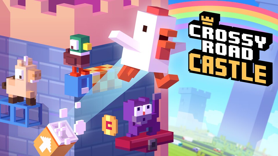 In Crossy Road Castle erklimmt ihr im Koop unendlich hohe Türme voller Gefahren.