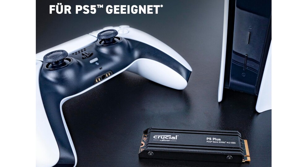 Durch den Heatsink und die hohe Geschwindigkeit ist die Crucial P5 Plus SSD sehr gut für PS5 geeignet.