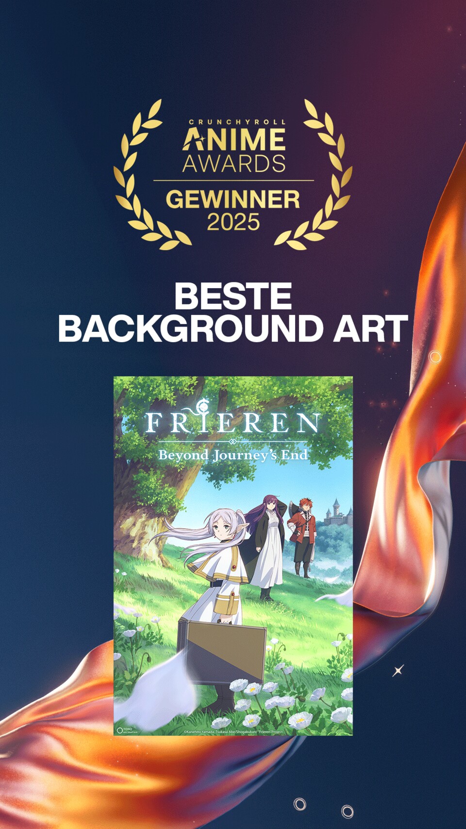 Frieren wurde als der Anime mit den schönsten Hintergrundzeichnungen gewählt. (Bild: © Crunchyroll)