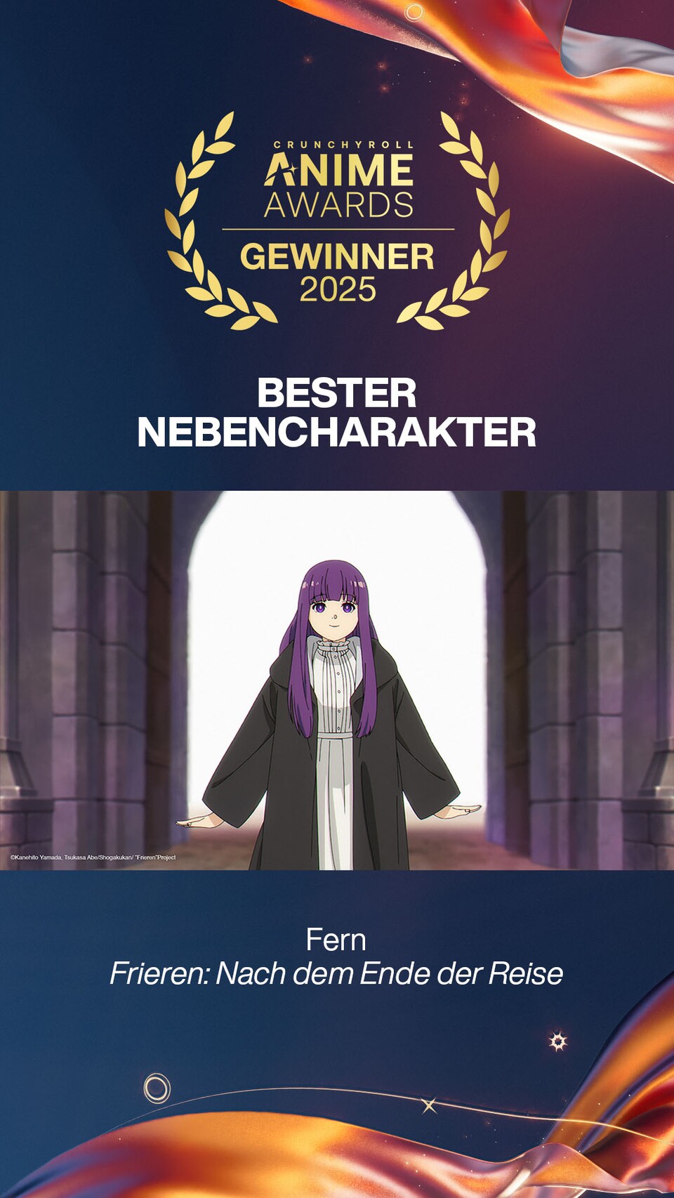 Fern aus Frieren wurde zum besten Nebencharakter gekürt. (Bild: © Crunchyroll)