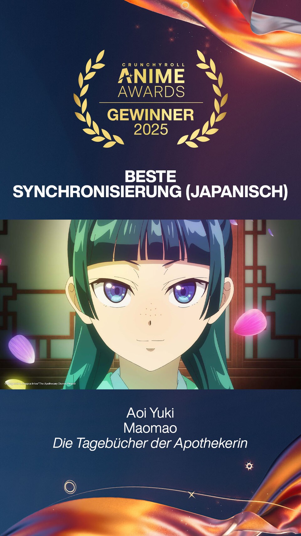 Aoi Yuki spricht in Die Tagebücher der Apothekerin Maomao und liefert saubere Arbeit ab. (Bild: © Crunchyroll)