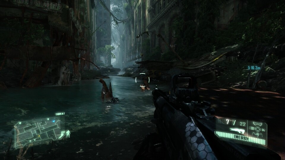 Ein Beispiel dafür, wie hübsch Crysis 3 auf Konsolen aussieht. Mit der Cry Engine 3 bringt Crytek beinahe alle Effekte der PC-Version auch auf die Konsole -- und das bei einer stabilen Framerate.
