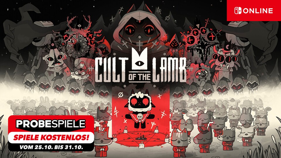 Cult of the Lamb ist ein makaberes Spiel mit niedlicher Grafik. Mit Nintendo Switch Online könnt ihr es gerade sogar gratis spielen.