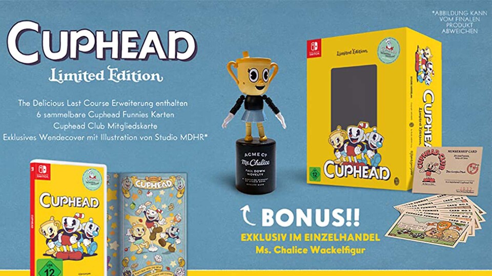 So sieht der Inhalt der Cuphead Limited Edition aus.