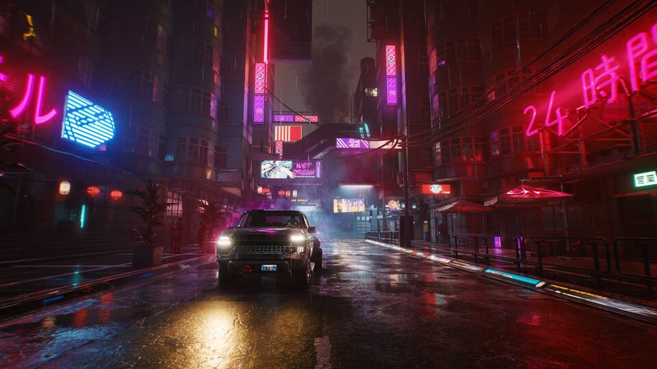 Night City bei Nacht ist einfach eine Augenweide. Da muss sich Vice City in GTA 6 grafisch ganz schön ins Zeug legen!