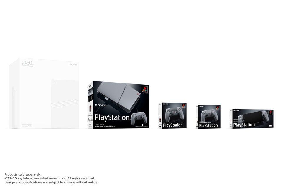 Das sind die Verpackungen der PS5- PS5 Pro-, PlayStation Portal- und DualSense-Anniversary Editions.