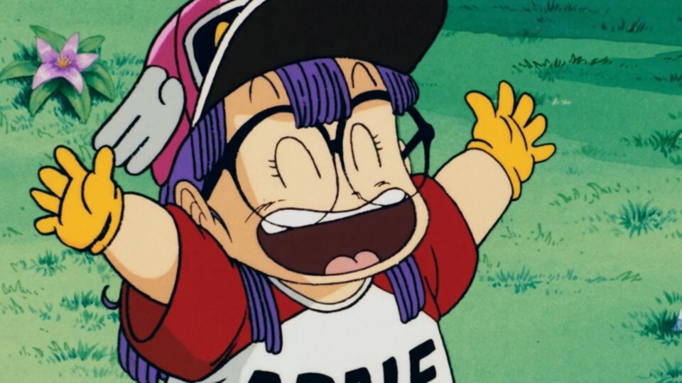 Arale ist nur durch Zufall auf Son Goku getroffen. (© Akira Toriyama, Shueisha Toei Animation)