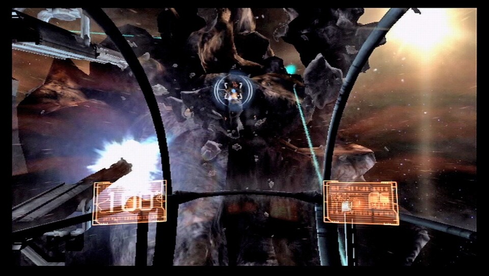 Auch das darf bei einem Dead Space-Spiel nicht fehlen: Eine Ballereinlage im Weltraum. [Wii]